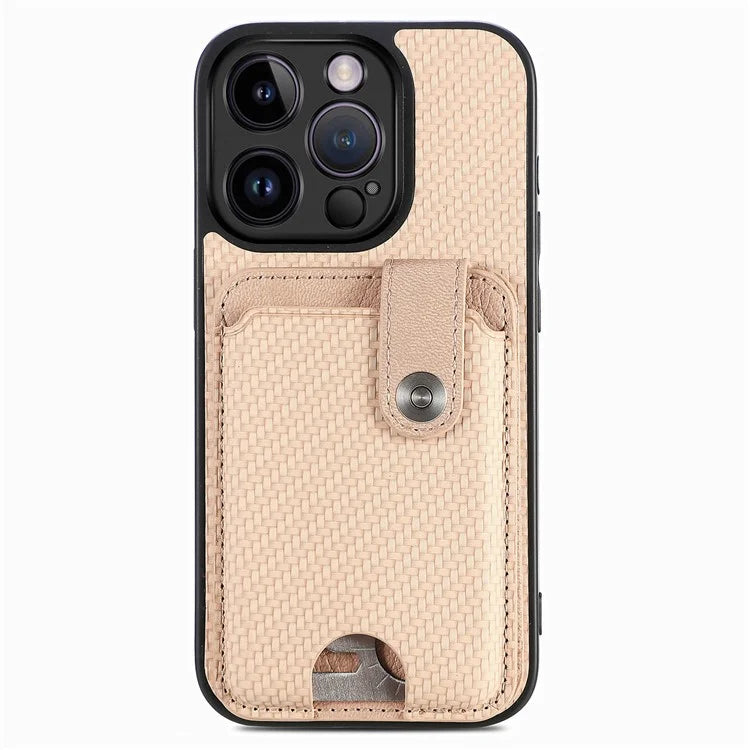 C1-06 For iPhone 13 Pro 6.1 inch Case Leather Coated Card Holder Smartphone Cover with Card Knife Tool
