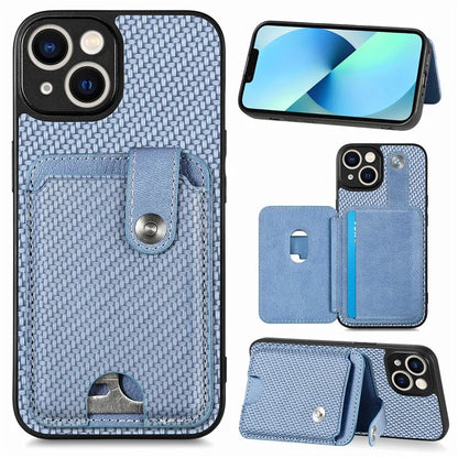 C1-06 For iPhone 13 6.1 inch Case Leather+TPU+PC Kickstand Phone Cover with Card Knife Tool