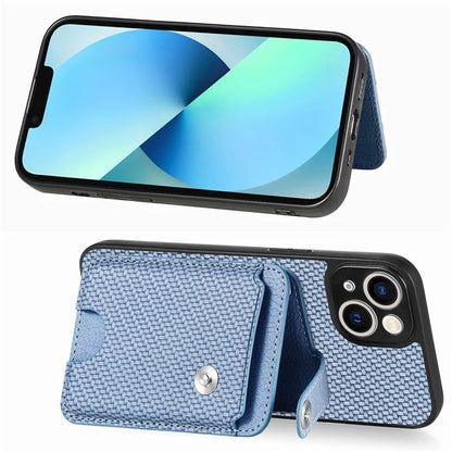 C1-06 For iPhone 13 6.1 inch Case Leather+TPU+PC Kickstand Phone Cover with Card Knife Tool