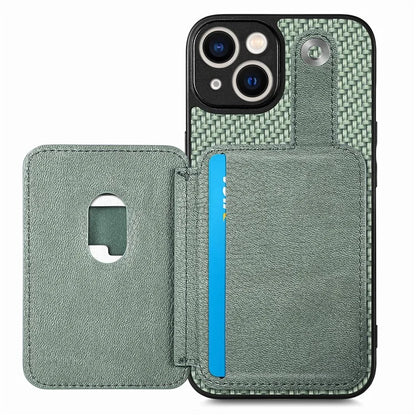 C1-06 For iPhone 13 6.1 inch Case Leather+TPU+PC Kickstand Phone Cover with Card Knife Tool