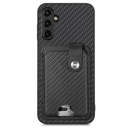 C1-06 For Samsung Galaxy A05s 4G Kickstand Case Carbon Fiber Texture Phone Cover with Card Knife Tool