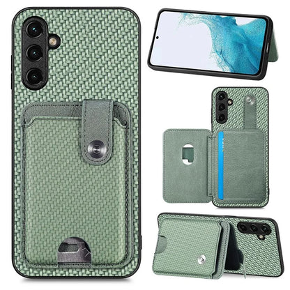 C1-06 For Samsung Galaxy A05s 4G Kickstand Case Carbon Fiber Texture Phone Cover with Card Knife Tool