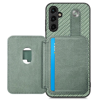 C1-06 For Samsung Galaxy A05s 4G Kickstand Case Carbon Fiber Texture Phone Cover with Card Knife Tool