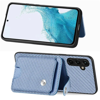 C1-06 For Samsung Galaxy A05s 4G Kickstand Case Carbon Fiber Texture Phone Cover with Card Knife Tool