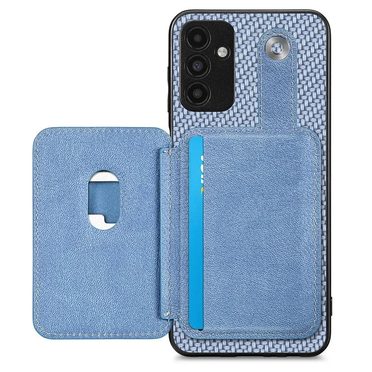 C1-06 For Samsung Galaxy A13 5G / A04s 4G (164.7 x 76.7 x 9.1 mm) Carbon Fiber Texture Phone Case with Card Knife Tool
