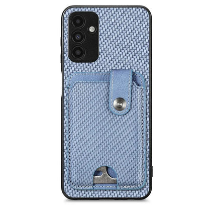C1-06 For Samsung Galaxy A13 5G / A04s 4G (164.7 x 76.7 x 9.1 mm) Carbon Fiber Texture Phone Case with Card Knife Tool