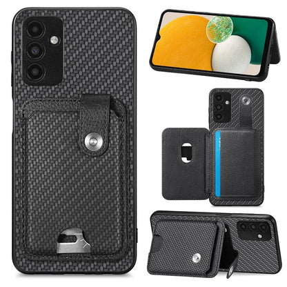 C1-06 For Samsung Galaxy A13 5G / A04s 4G (164.7 x 76.7 x 9.1 mm) Carbon Fiber Texture Phone Case with Card Knife Tool