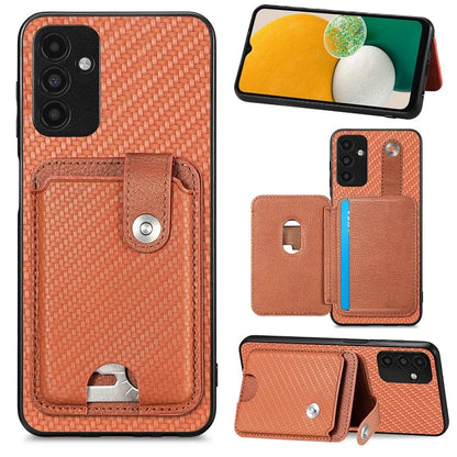 C1-06 For Samsung Galaxy A13 5G / A04s 4G (164.7 x 76.7 x 9.1 mm) Carbon Fiber Texture Phone Case with Card Knife Tool