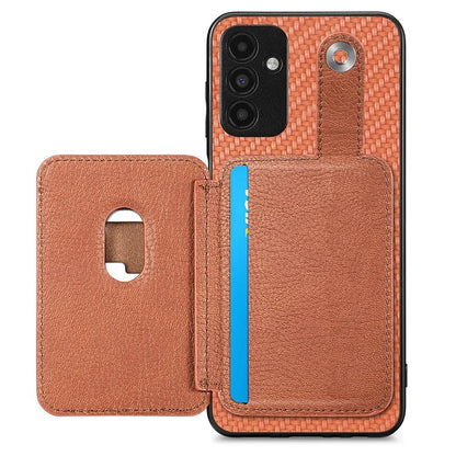 C1-06 For Samsung Galaxy A13 5G / A04s 4G (164.7 x 76.7 x 9.1 mm) Carbon Fiber Texture Phone Case with Card Knife Tool