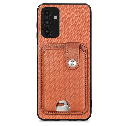 C1-06 For Samsung Galaxy A13 5G / A04s 4G (164.7 x 76.7 x 9.1 mm) Carbon Fiber Texture Phone Case with Card Knife Tool