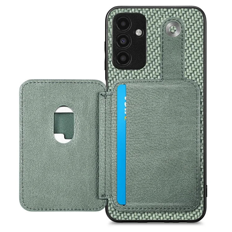 C1-06 For Samsung Galaxy A13 5G / A04s 4G (164.7 x 76.7 x 9.1 mm) Carbon Fiber Texture Phone Case with Card Knife Tool
