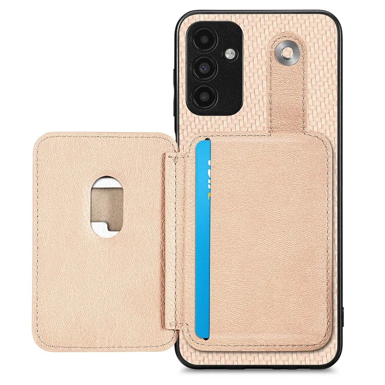 C1-06 For Samsung Galaxy A13 5G / A04s 4G (164.7 x 76.7 x 9.1 mm) Carbon Fiber Texture Phone Case with Card Knife Tool