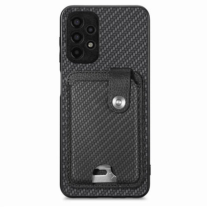 C1-06 For Samsung Galaxy A13 4G Case Carbon Fiber Texture Shockproof Phone Cover with Card Knife Tool
