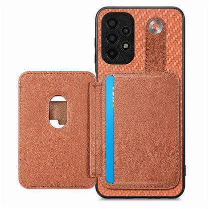 C1-06 For Samsung Galaxy A13 4G Case Carbon Fiber Texture Shockproof Phone Cover with Card Knife Tool