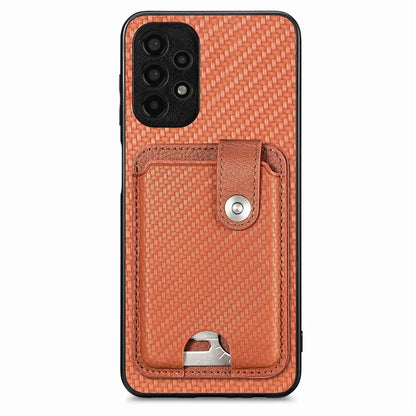 C1-06 For Samsung Galaxy A13 4G Case Carbon Fiber Texture Shockproof Phone Cover with Card Knife Tool