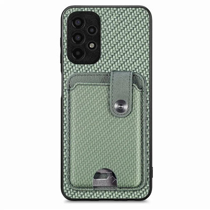 C1-06 For Samsung Galaxy A13 4G Case Carbon Fiber Texture Shockproof Phone Cover with Card Knife Tool