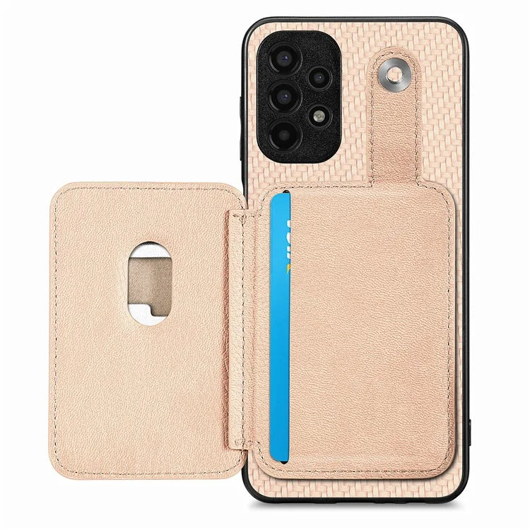C1-06 For Samsung Galaxy A13 4G Case Carbon Fiber Texture Shockproof Phone Cover with Card Knife Tool