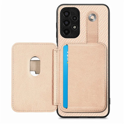 C1-06 For Samsung Galaxy A13 4G Case Carbon Fiber Texture Shockproof Phone Cover with Card Knife Tool