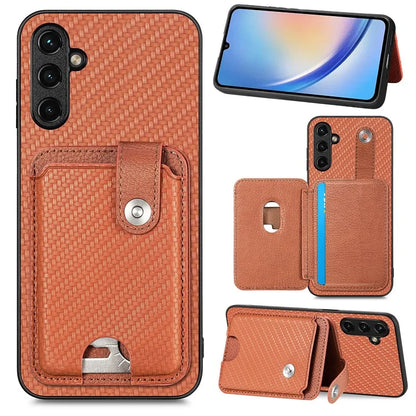 C1-06 For Samsung Galaxy A34 5G Case PU Leather Carbon Fiber Texture Phone Cover with Card Holder