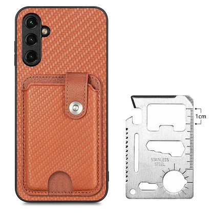 C1-06 For Samsung Galaxy A34 5G Case PU Leather Carbon Fiber Texture Phone Cover with Card Holder