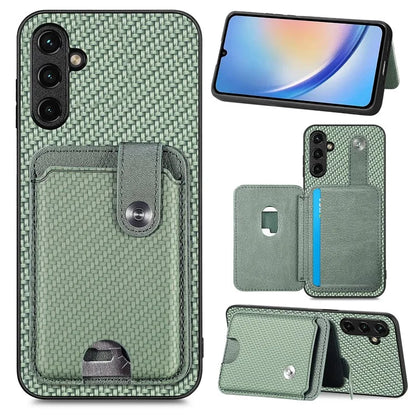 C1-06 For Samsung Galaxy A34 5G Case PU Leather Carbon Fiber Texture Phone Cover with Card Holder