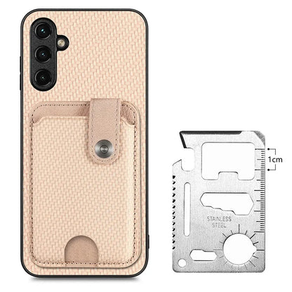 C1-06 For Samsung Galaxy A34 5G Case PU Leather Carbon Fiber Texture Phone Cover with Card Holder