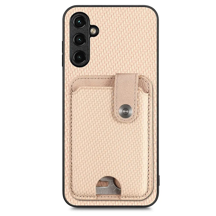C1-06 For Samsung Galaxy A34 5G Case PU Leather Carbon Fiber Texture Phone Cover with Card Holder