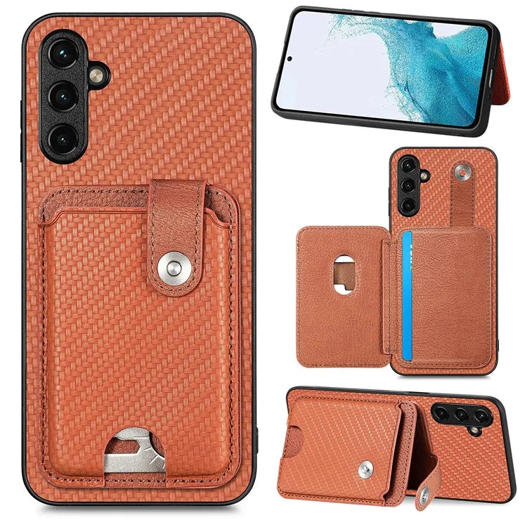 C1-06 For Samsung Galaxy A35 5G Case with Card Knife PU Leather Magnetic Button Kickstand Phone Cover