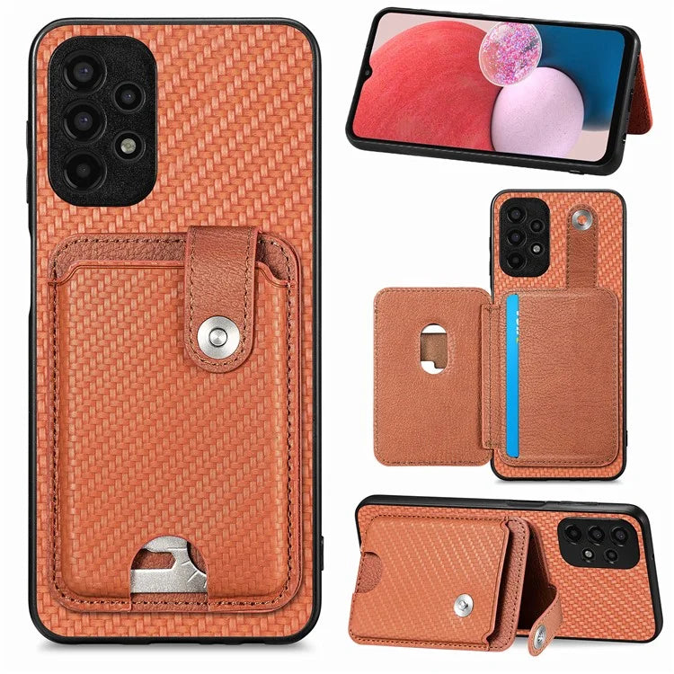 C1-06 For Samsung Galaxy A53 5G Case PU Leather Card Holder Back Cover with Card Knife