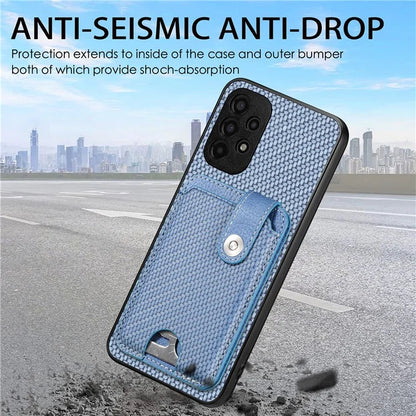 C1-06 For Samsung Galaxy A53 5G Case PU Leather Card Holder Back Cover with Card Knife