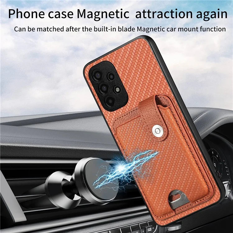 C1-06 For Samsung Galaxy A53 5G Case PU Leather Card Holder Back Cover with Card Knife