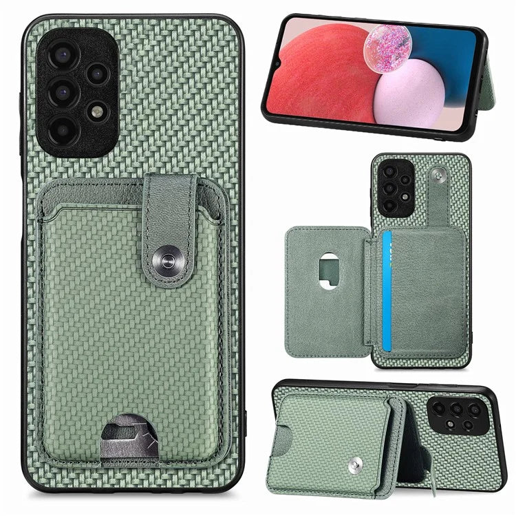 C1-06 For Samsung Galaxy A53 5G Case PU Leather Card Holder Back Cover with Card Knife