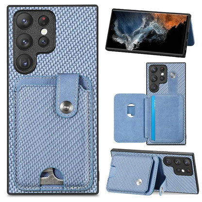 C1-06 For Samsung Galaxy S23 Ultra Phone Case with Card Knife Card Slots Leather Back Cover