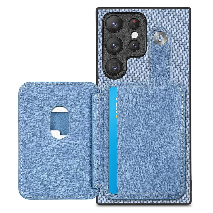 C1-06 For Samsung Galaxy S23 Ultra Phone Case with Card Knife Card Slots Leather Back Cover