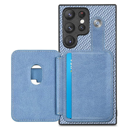 C1-06 For Samsung Galaxy S23 Ultra Phone Case with Card Knife Card Slots Leather Back Cover