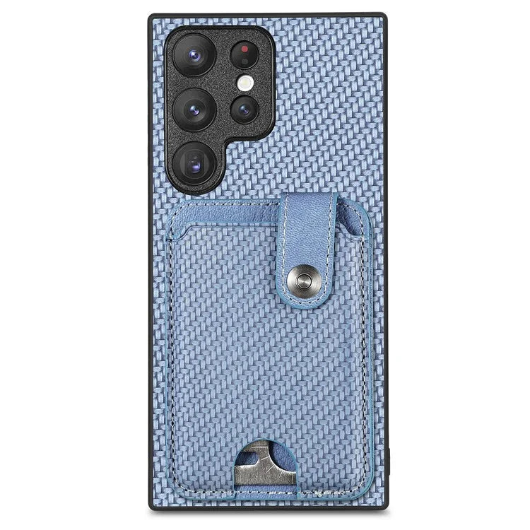 C1-06 For Samsung Galaxy S23 Ultra Phone Case with Card Knife Card Slots Leather Back Cover