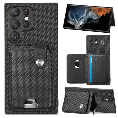 C1-06 For Samsung Galaxy S23 Ultra Phone Case with Card Knife Card Slots Leather Back Cover