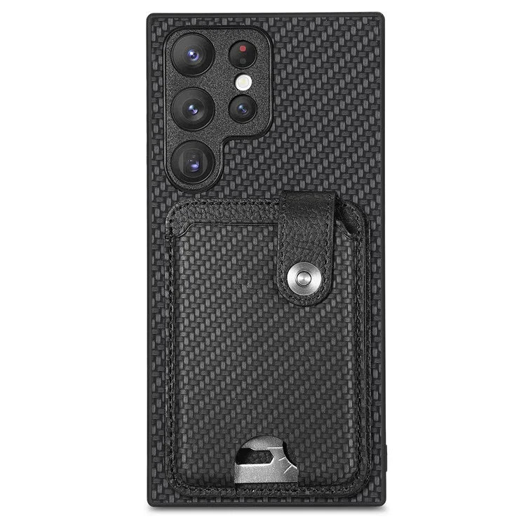 C1-06 For Samsung Galaxy S23 Ultra Phone Case with Card Knife Card Slots Leather Back Cover