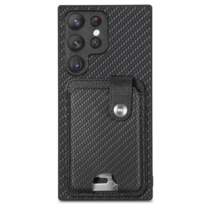C1-06 For Samsung Galaxy S23 Ultra Phone Case with Card Knife Card Slots Leather Back Cover