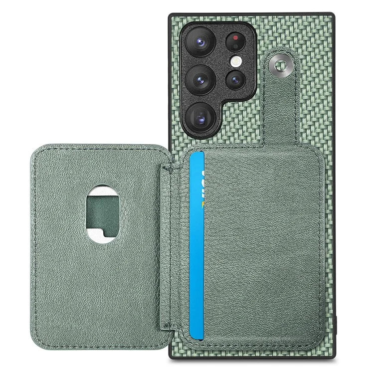 C1-06 For Samsung Galaxy S23 Ultra Phone Case with Card Knife Card Slots Leather Back Cover