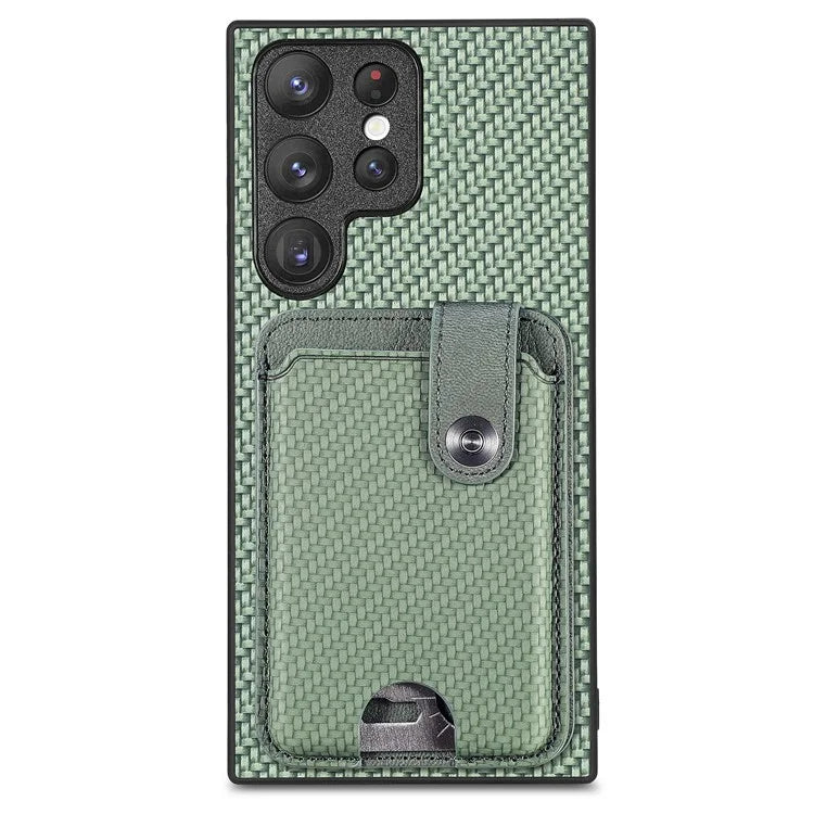 C1-06 For Samsung Galaxy S23 Ultra Phone Case with Card Knife Card Slots Leather Back Cover