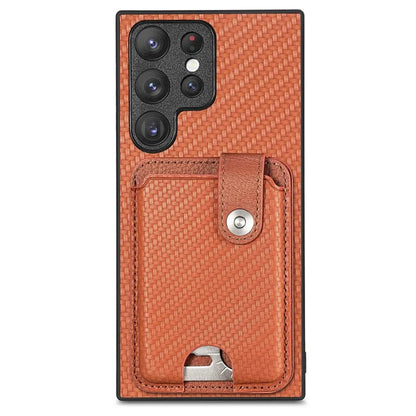 C1-06 For Samsung Galaxy S23 Ultra Phone Case with Card Knife Card Slots Leather Back Cover
