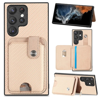C1-06 For Samsung Galaxy S23 Ultra Phone Case with Card Knife Card Slots Leather Back Cover