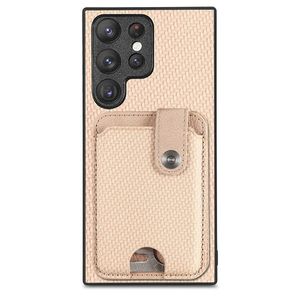 C1-06 For Samsung Galaxy S23 Ultra Phone Case with Card Knife Card Slots Leather Back Cover