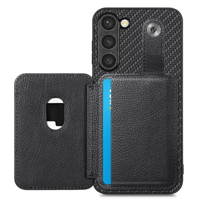C1-06 For Samsung Galaxy S23 Case Card Slots Kickstand Leather Coating Phone Cover with Card Knife