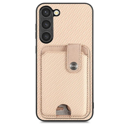 C1-06 For Samsung Galaxy S23 Case Card Slots Kickstand Leather Coating Phone Cover with Card Knife