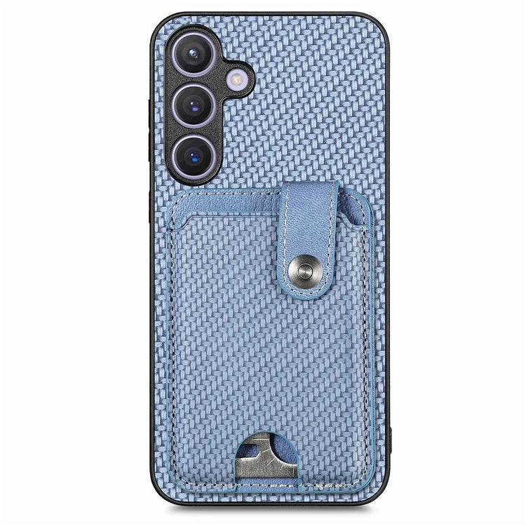 C1-06 For Samsung Galaxy S24 Case Card Slots Kickstand Phone Cover with Card Knife Tool