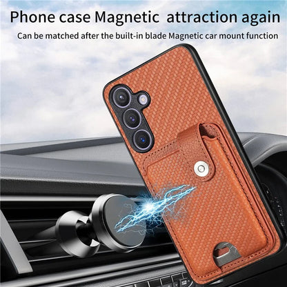 C1-06 For Samsung Galaxy S24 Case Card Slots Kickstand Phone Cover with Card Knife Tool