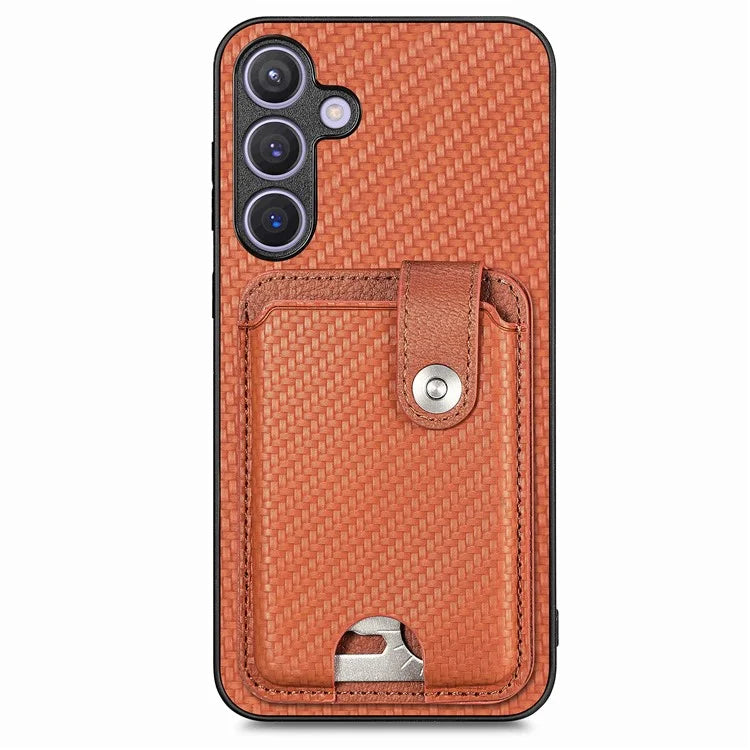 C1-06 For Samsung Galaxy S24 Case Card Slots Kickstand Phone Cover with Card Knife Tool