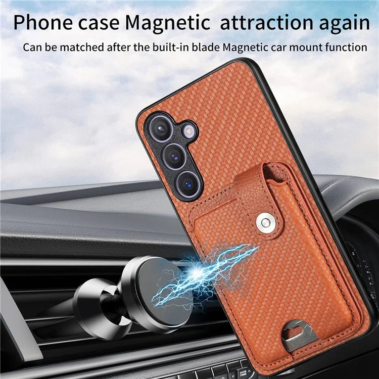 C1-06 For Samsung Galaxy S24 Case Card Slots Kickstand Phone Cover with Card Knife Tool
